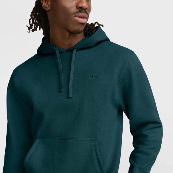 NWT Champion Men's Powerblend Fleece Pullover Hoodie Green Size S $60 8C92 - Picture 2 of 5